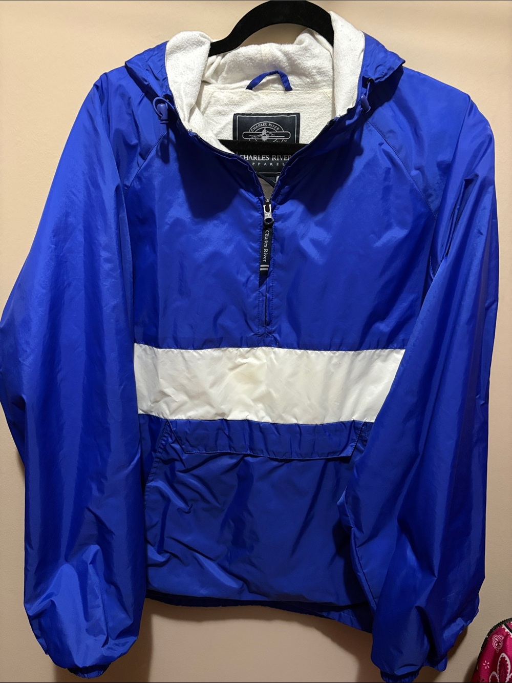 Charles River Apparel Blue and White Utility Jacket